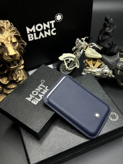 جاکارتی مگ سیف سورمه ای مونتبلان چرم طبیعی مسترکوالیتی اماراتی / Montblanc Mag safe