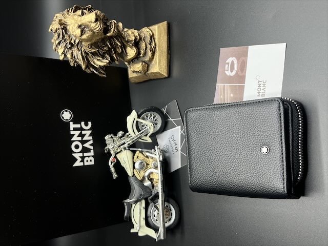 جاکارتی مونت بلان مدل کرکره ای ( آکاردئونی ) عکس خور - چرم فلوتر درختی - جای اسکناس - مسترکوالیتی + جعبه و سریال کارت Montblanc Cardholder