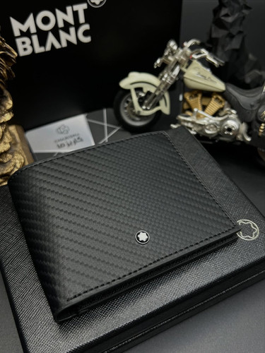 کیف پول مون بلان مدل جیبی طرح چرم کامل مستر + جعبه و کارت