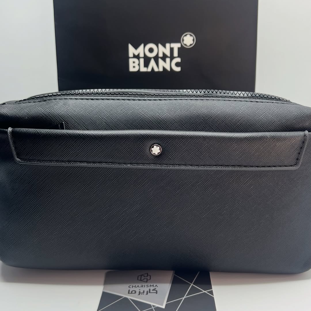 واش بگ مونتبلان دو زیپ چرم صنعتی فلوتر و لیزری | Montblanc Shoesbag