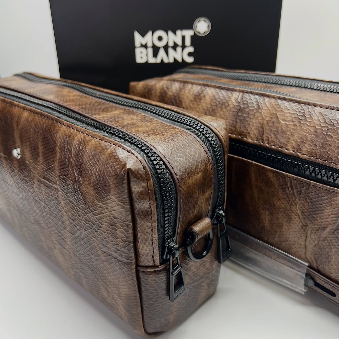 کیف قهوه ای شوزبگ و مدارکی مونبلان | Montblanc shoesbag brown color
