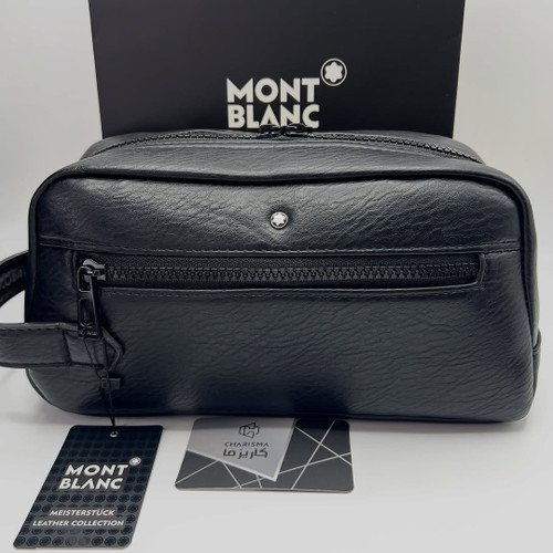 کیف چرم تک زیپ مردانه واش بگ مونبلان طرح چرم متنوع | Montblanc Shoesbag | MONTBLANC WASHBAG