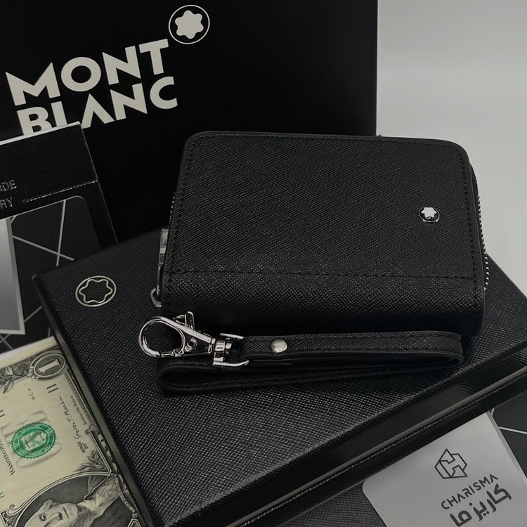 جاکارتی آکاردئونی چرم مردانه مونتبلانک + جعبه و کارت